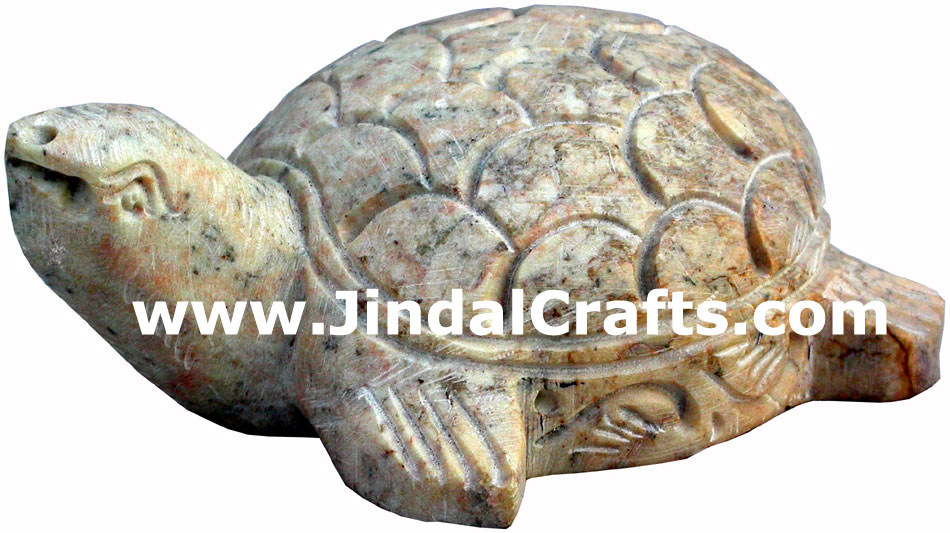 Turtle Figure - Hand Carved Indian Art Craft Handicraft Fung Shui Home Decor