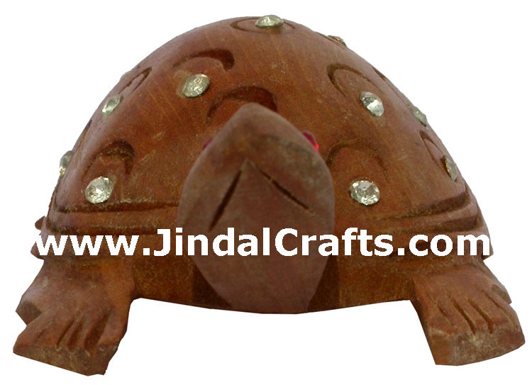 Handmade Star Turtles India Wood Carving Art