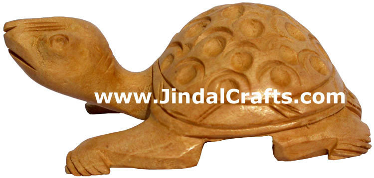 Kadam Wood Hand Carved Turtle India Artifacts Arts