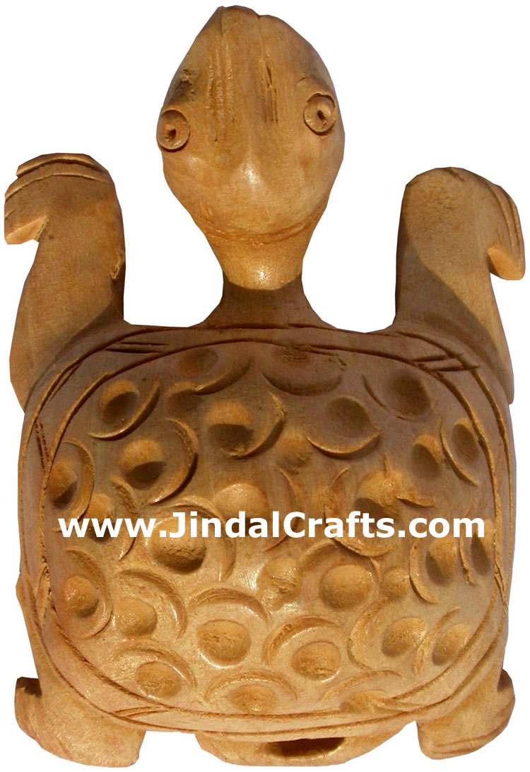 Kadam Wood Hand Carved Turtle India Artifacts Arts