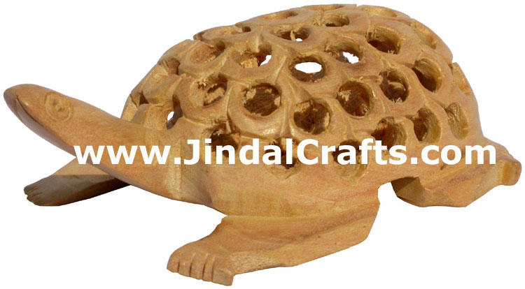 Kadam Wood Hand Carved Turtle India Artifacts Arts