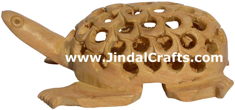 Kadam Wood Hand Carved Turtle India Artifacts Arts