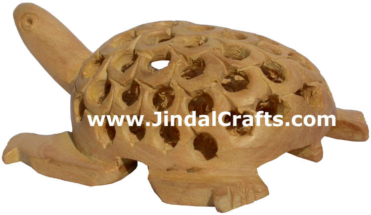 Kadam Wood Hand Carved Turtle India Artifacts Arts