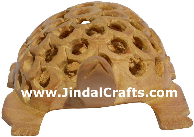 Kadam Wood Hand Carved Turtle India Artifacts Arts
