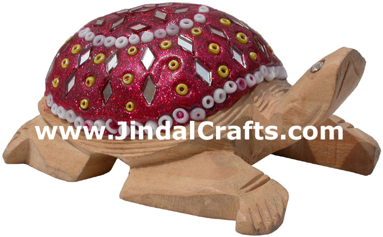 Set of Turtle - Hand Carved Wooden Lac Animals Figures
