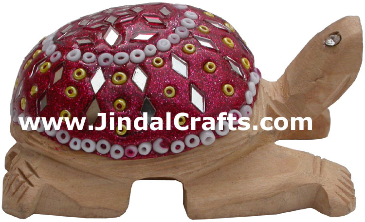 Set of Turtle - Hand Carved Wooden Lac Animals Figures