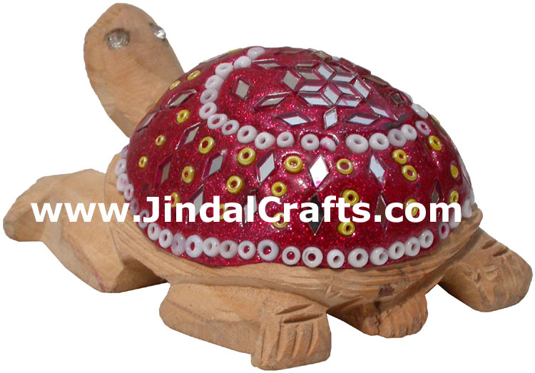 Set of Turtle - Hand Carved Wooden Lac Animals Figures
