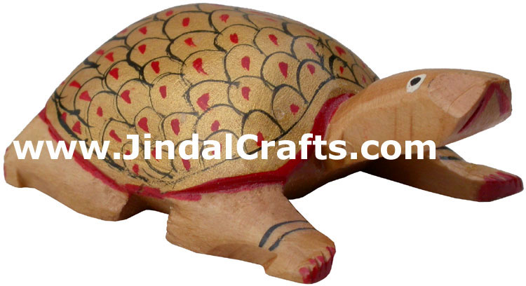 Set of Turtle - Hand Carved Painted Wooden Animals