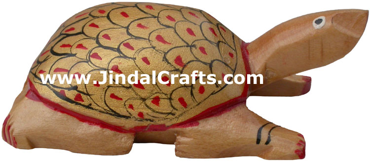 Set of Turtle - Hand Carved Painted Wooden Animals