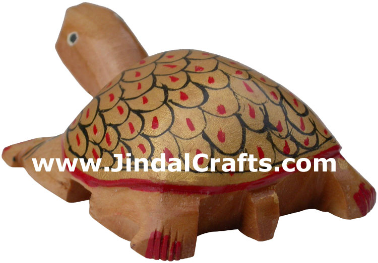 Set of Turtle - Hand Carved Painted Wooden Animals