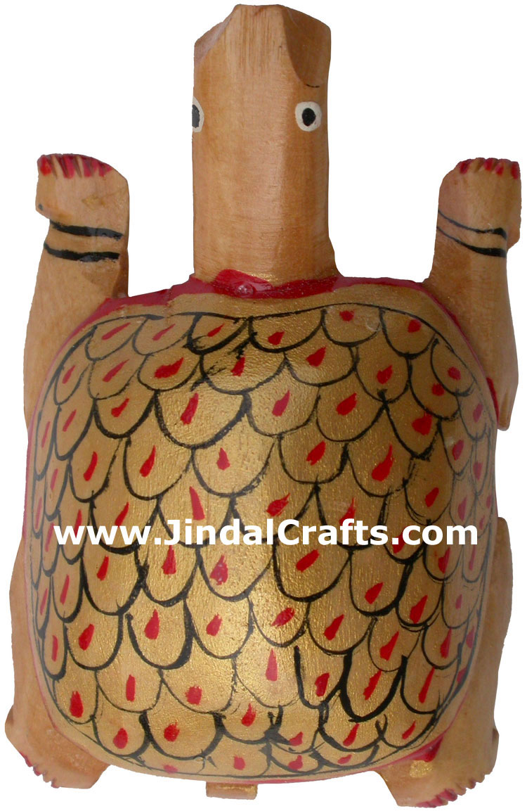 Set of Turtle - Hand Carved Painted Wooden Animals