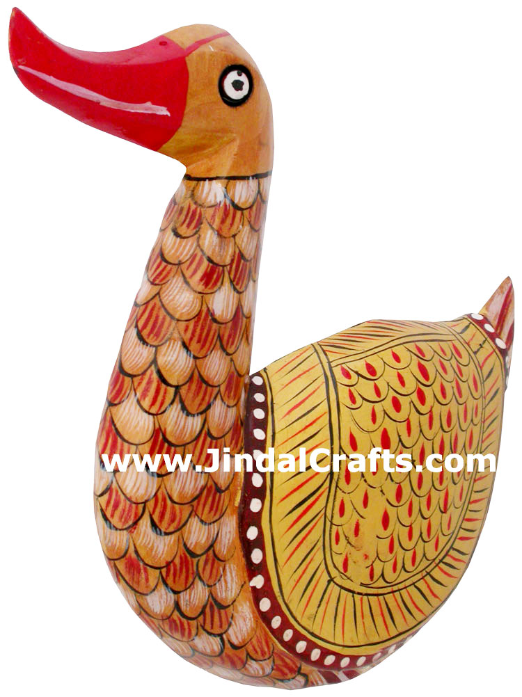 Kadam Wood Hand Carved Painted Duck - Set of 3