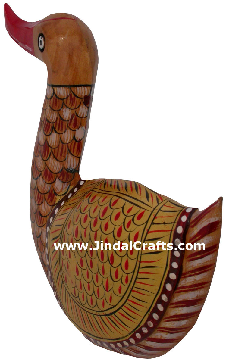 Kadam Wood Hand Carved Painted Duck - Set of 3
