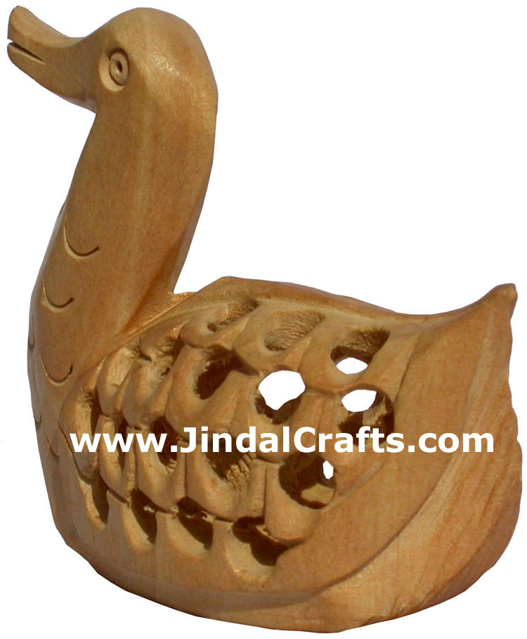 Kadam Wood Hand Carved Duck India Artifacts Arts