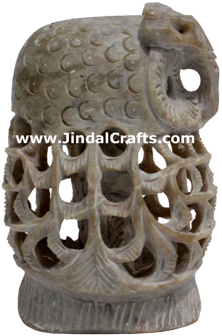 Baby Owl - Hand Carved Soft Stone Birds Figures Arts