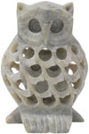 Baby Owl - Hand Carved Soft Stone Birds Figures India