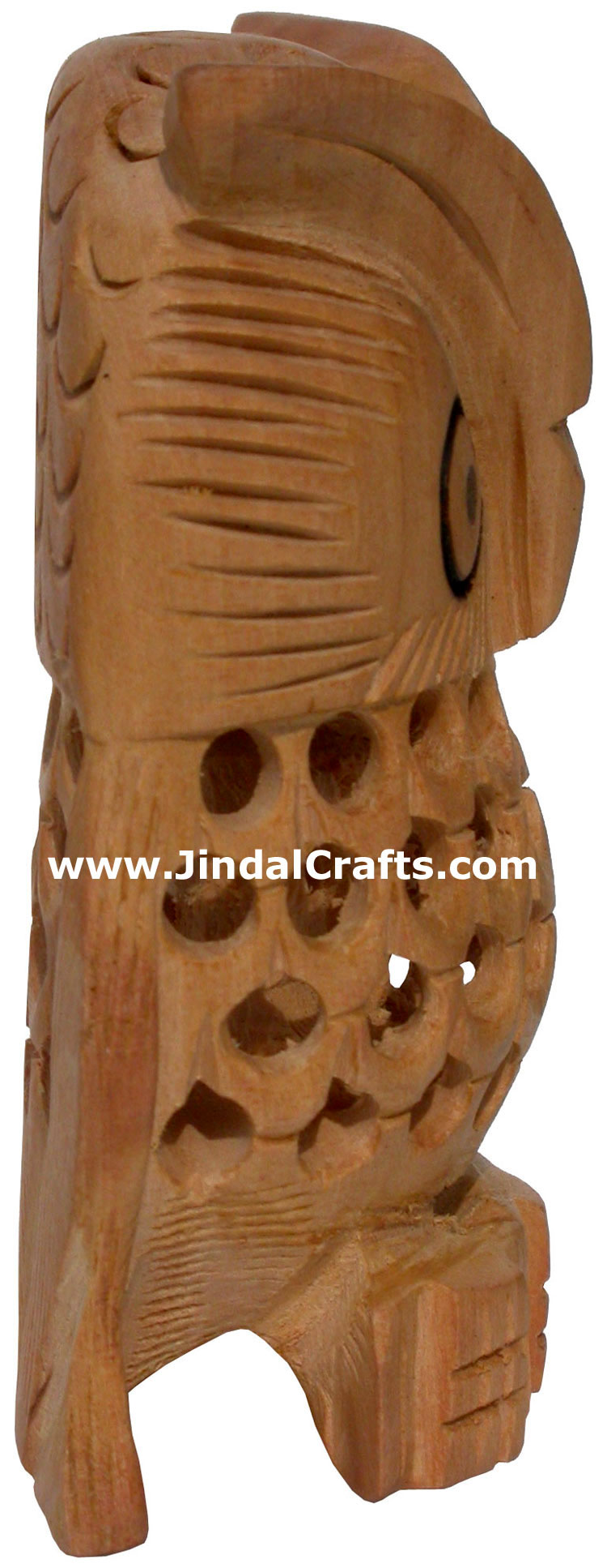 Kadam Wood Hand Carved Owl India Artifacts Arts