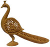 Wood Sculpture Handmade Hollow Peacock Figure India Art