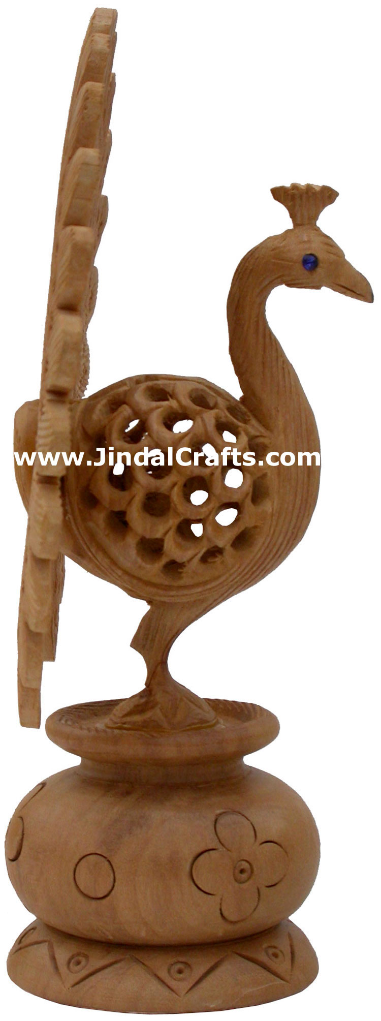 Wooden Peacock - Hand Carved Indian Carving Art