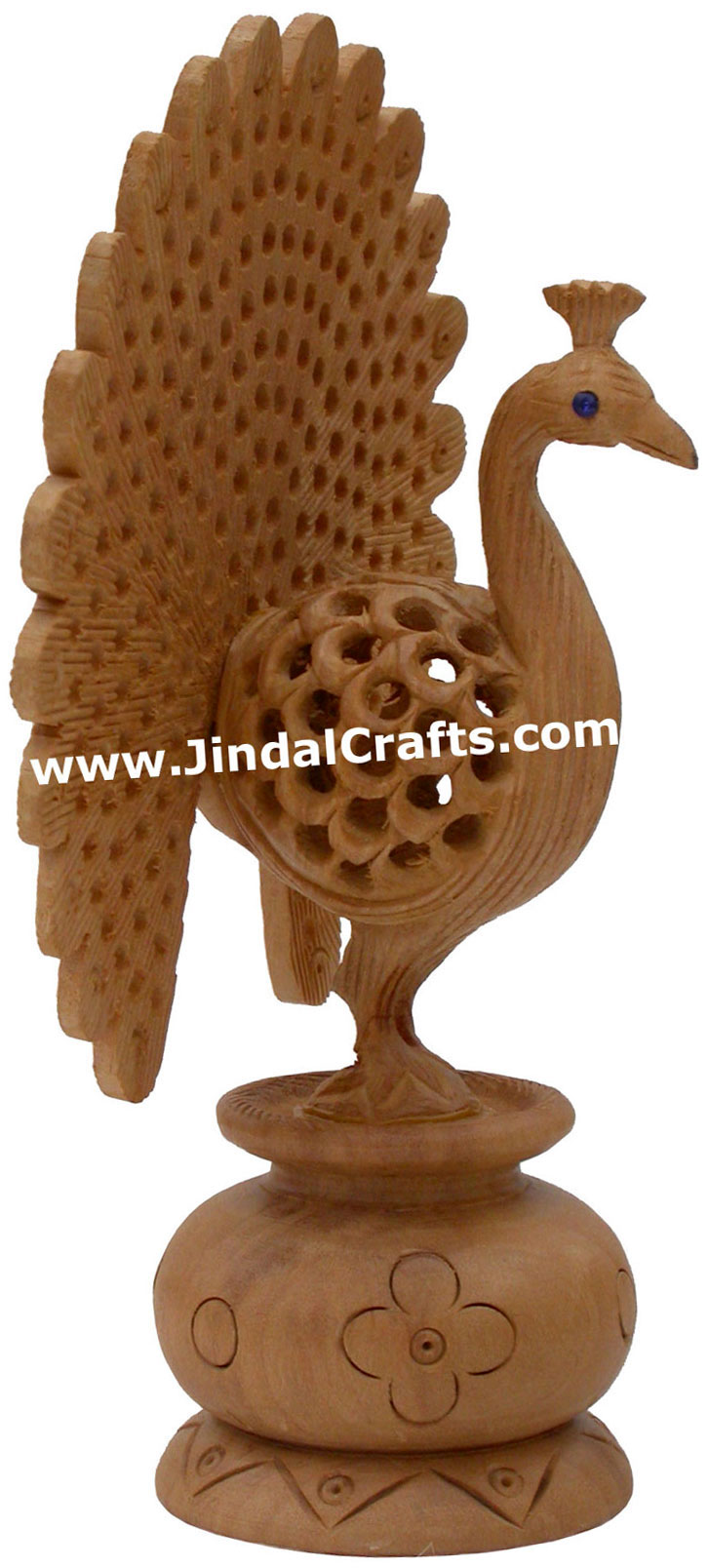 Wooden Peacock - Hand Carved Indian Carving Art
