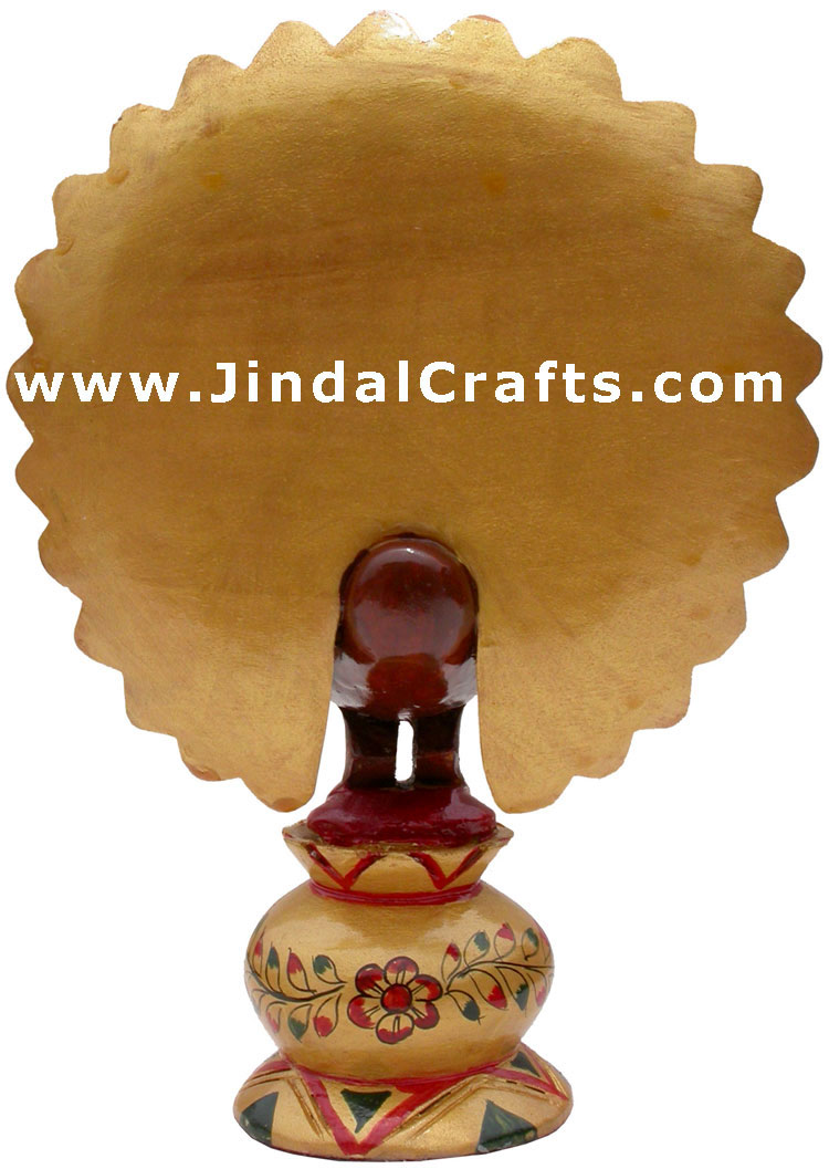 Peacock - Hand Painted Colorful Bird Carved Figurine