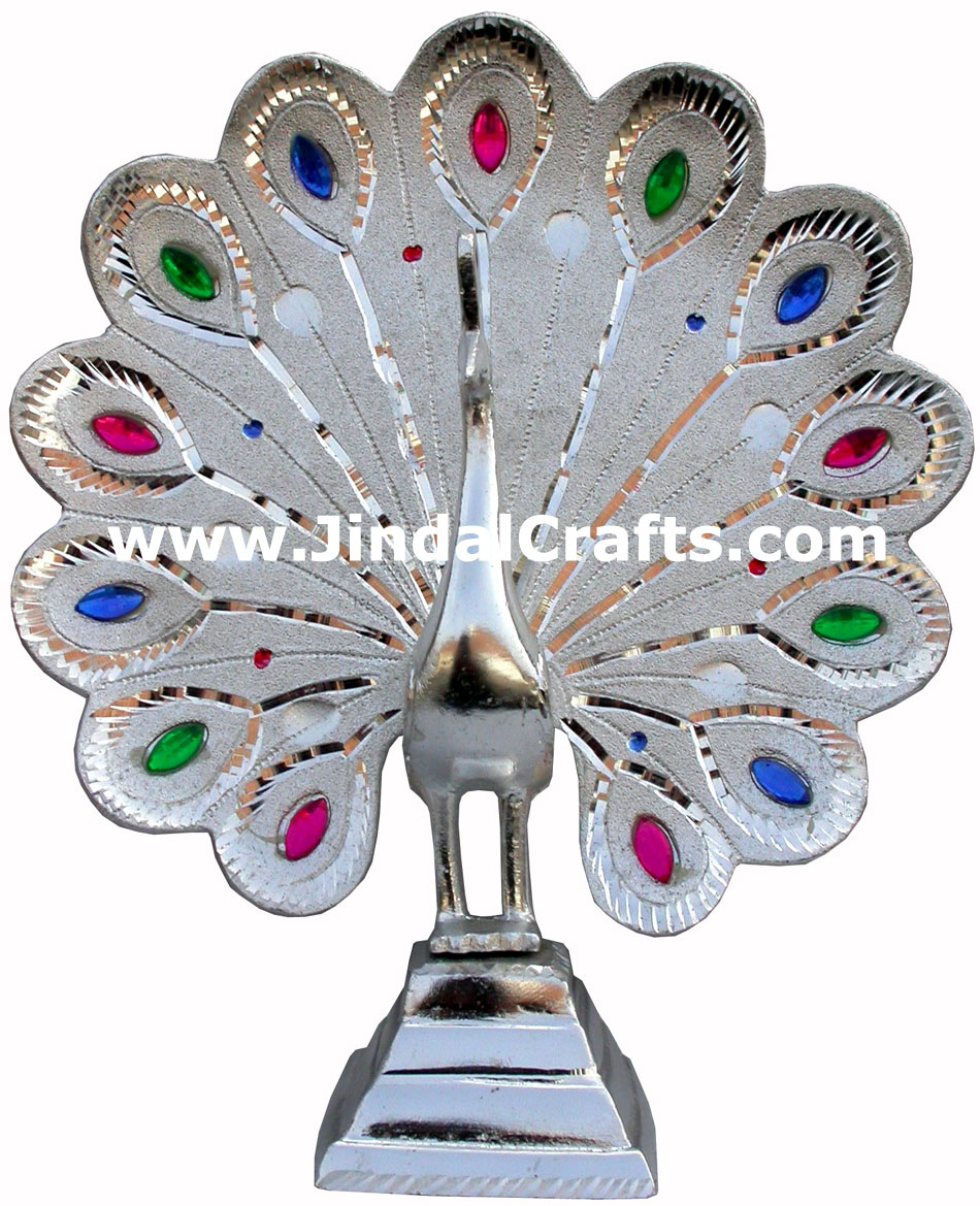 Peacock Figure - Hand Carved Indian Art Craft Handicraft Home Decor Figurine