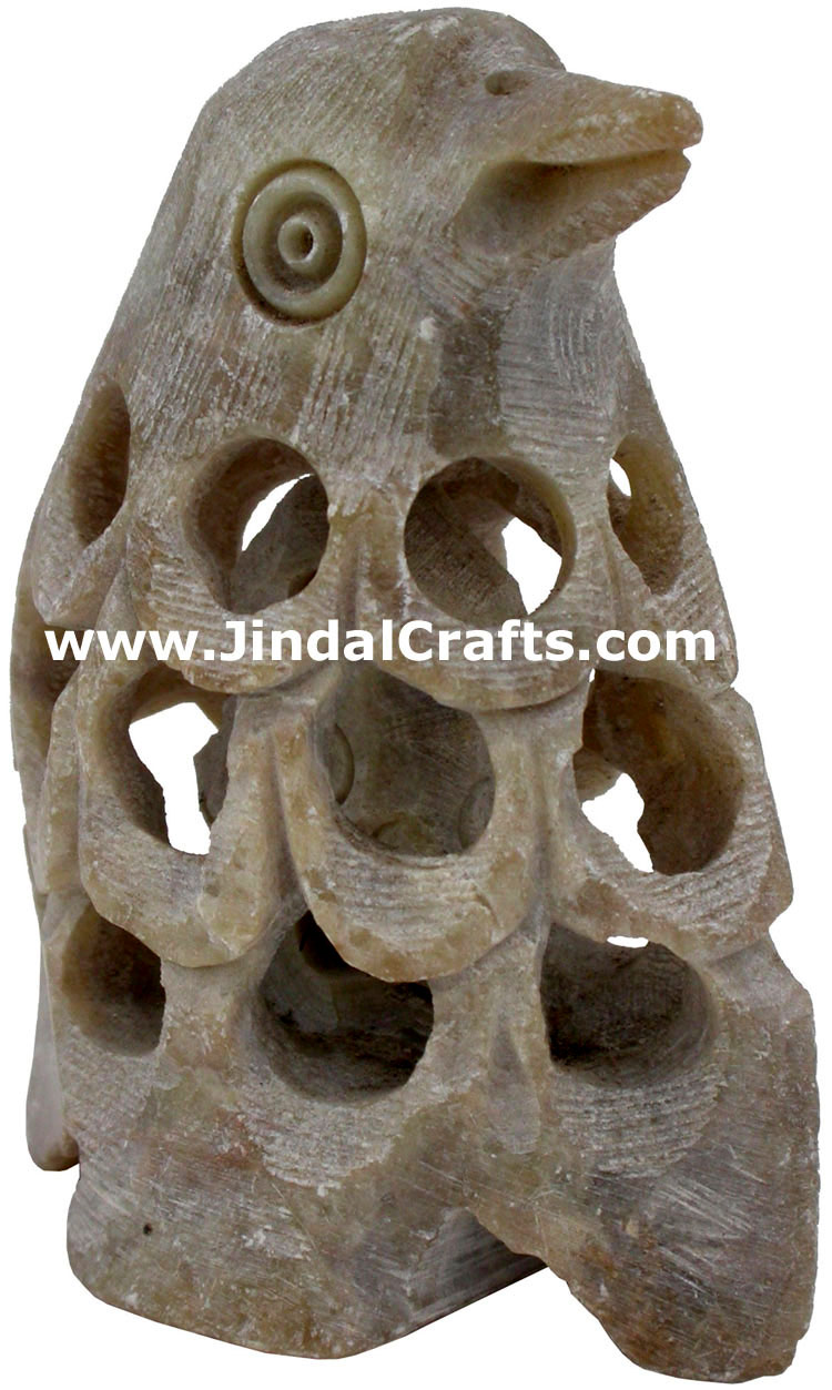 Hand Turned Soft Stone Birds Figures India Marble Art
