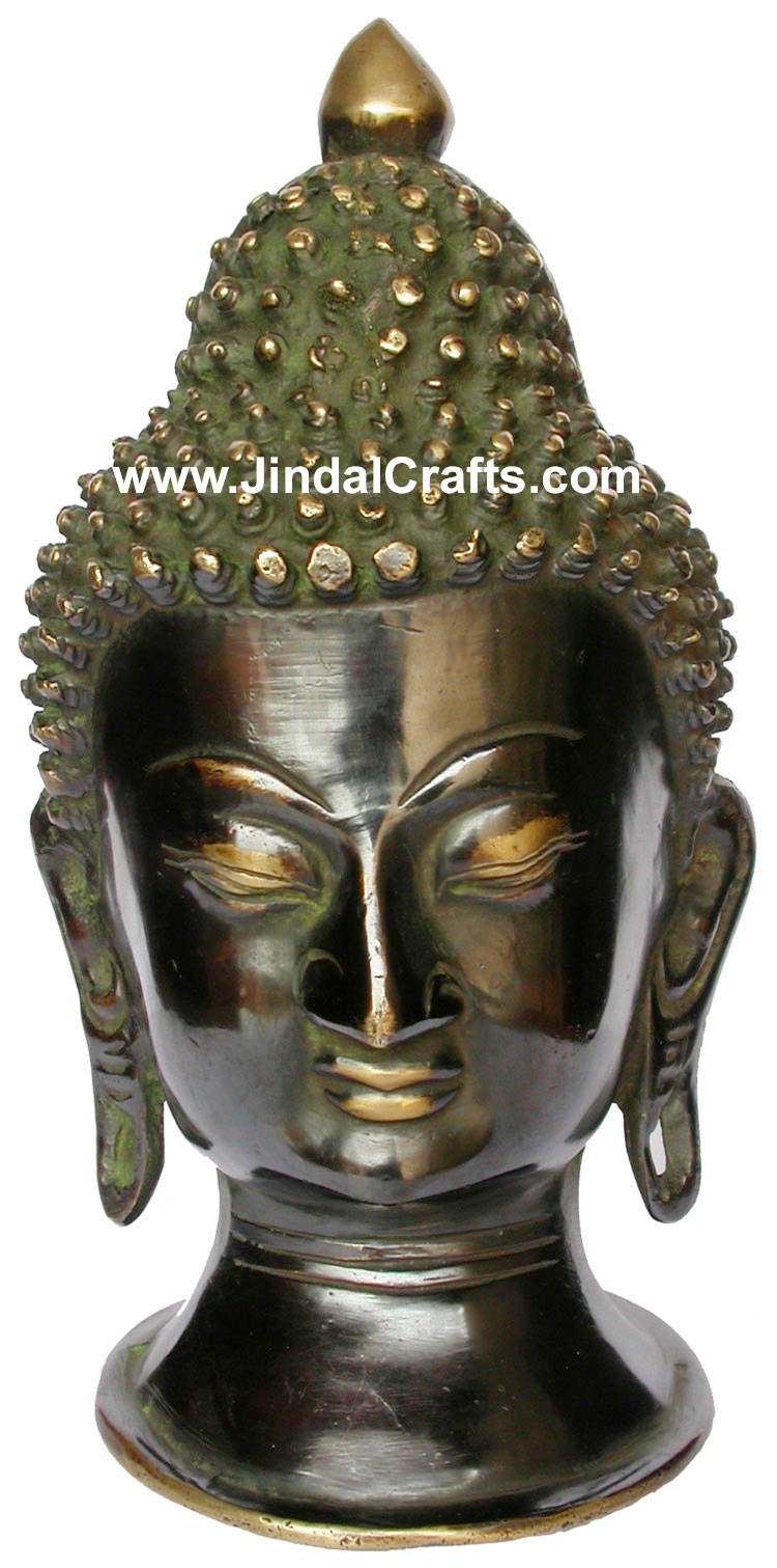 Brass Sculpture Antique Look Buddha Siddhartha Head