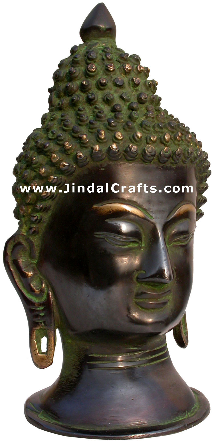 Brass Sculpture Antique Look Buddha Siddhartha Head