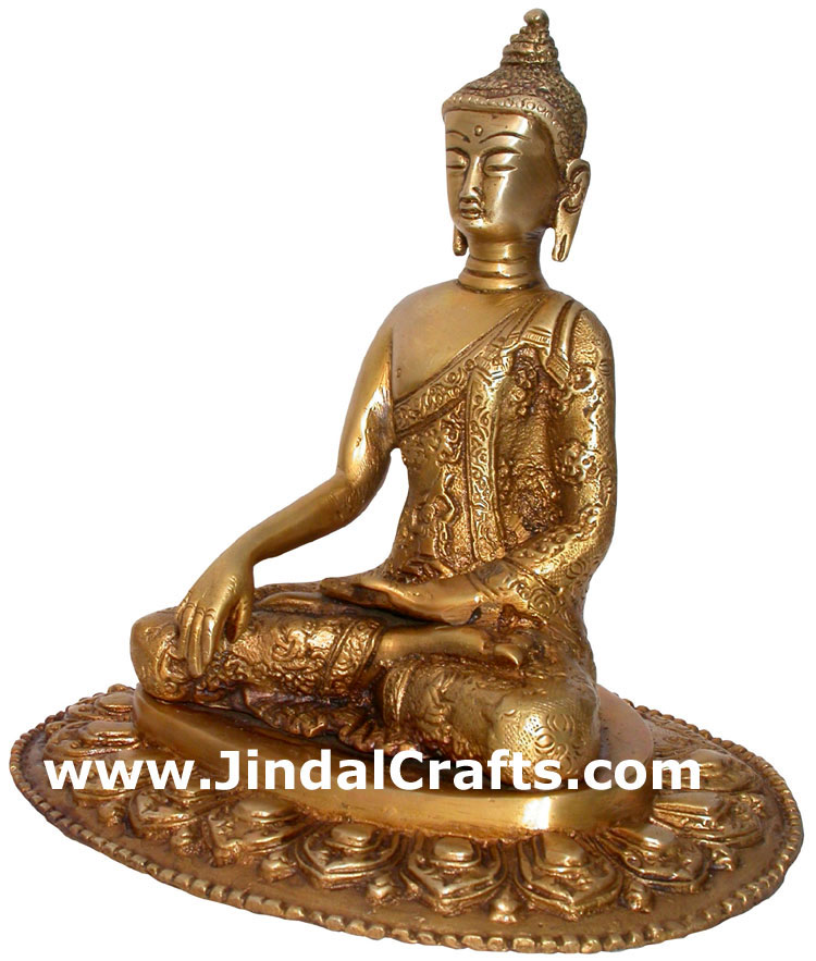 Brass Buddhist Sculpture India Carving Art