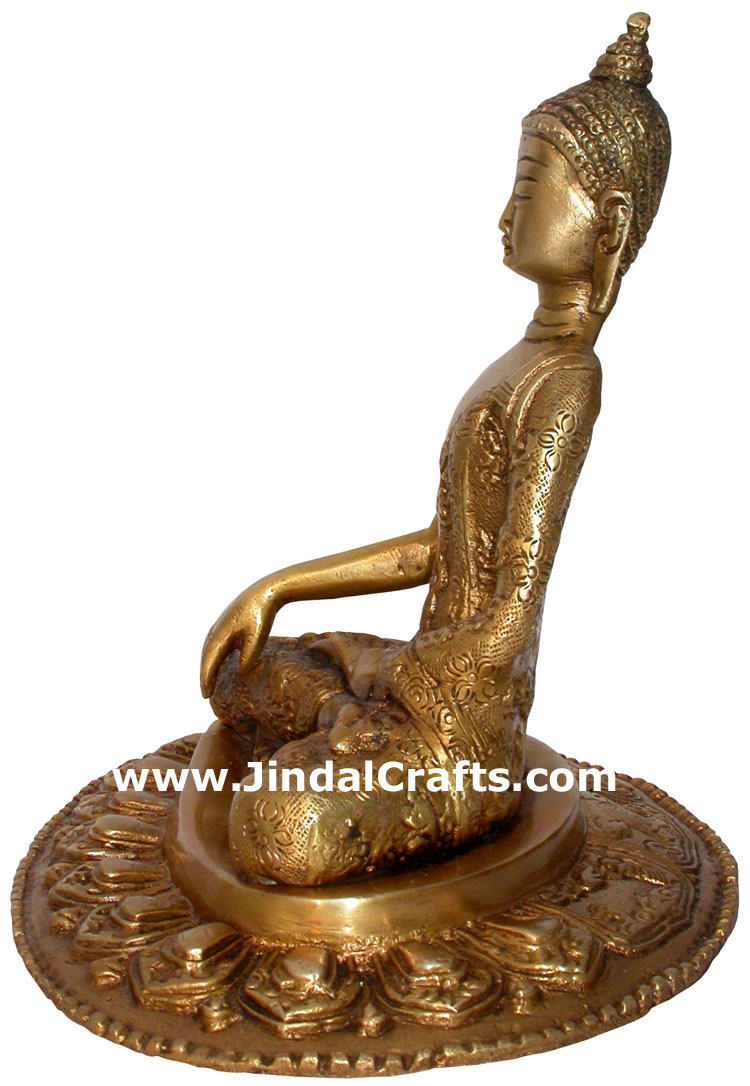 Brass Buddhist Sculpture India Carving Art