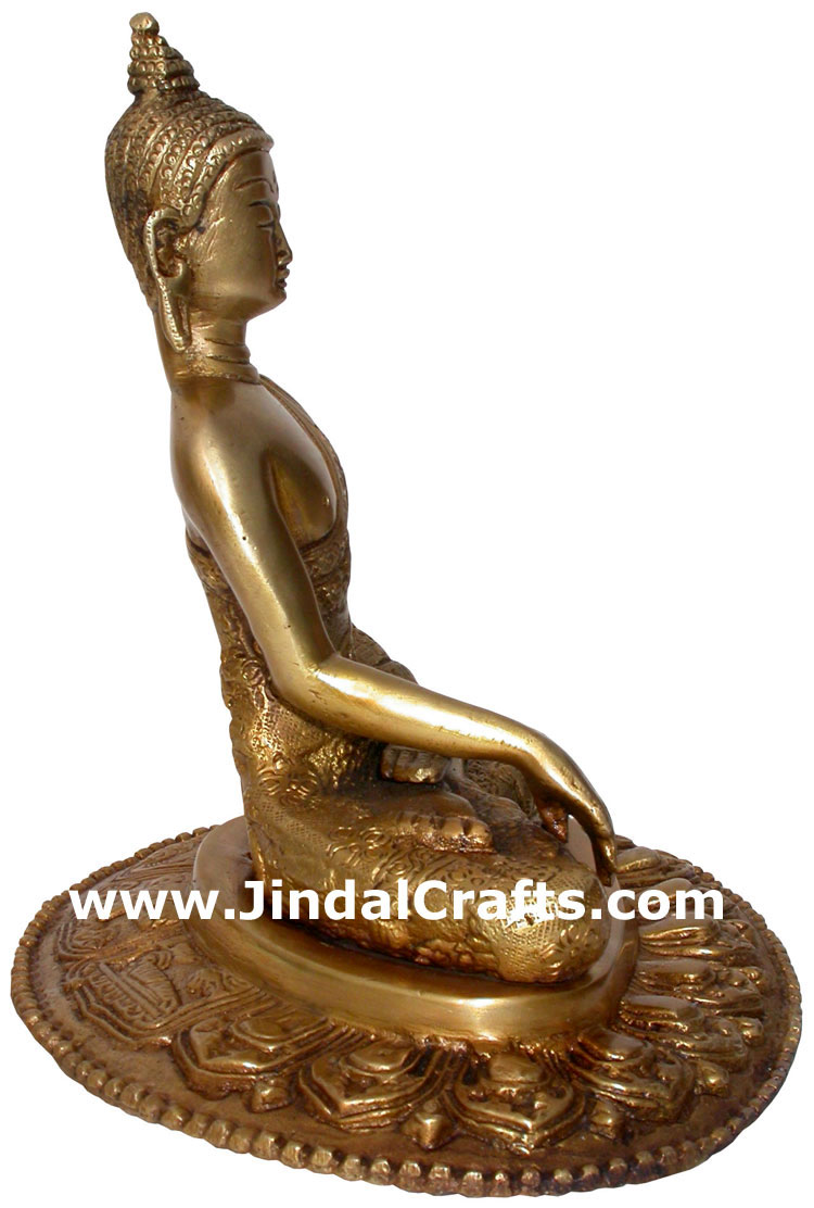 Brass Buddhist Sculpture India Carving Art