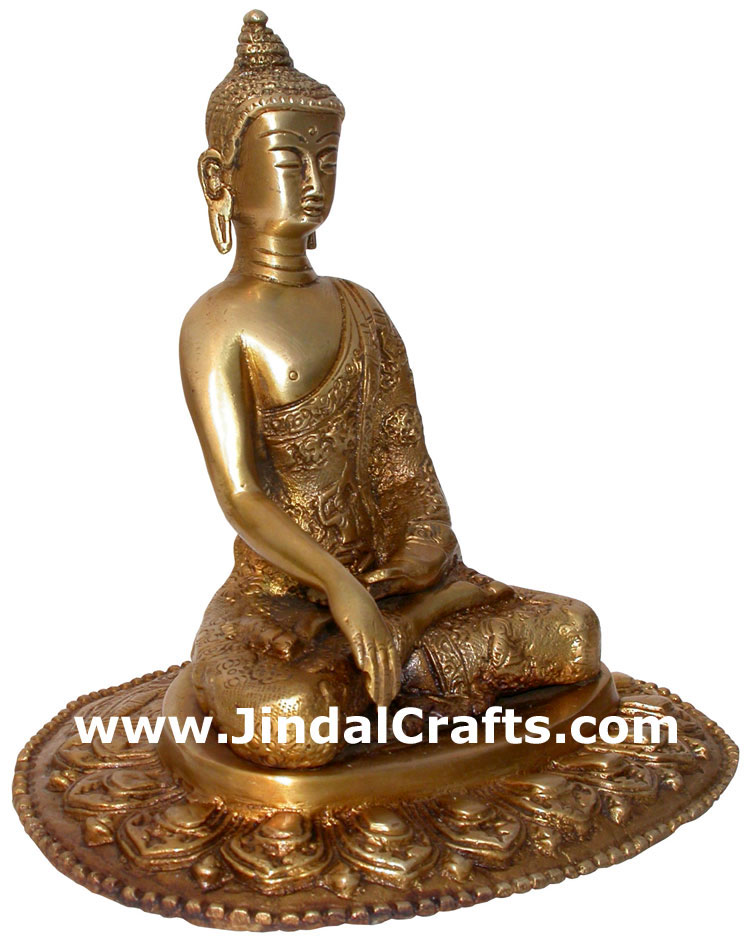 Brass Buddhist Sculpture India Carving Art