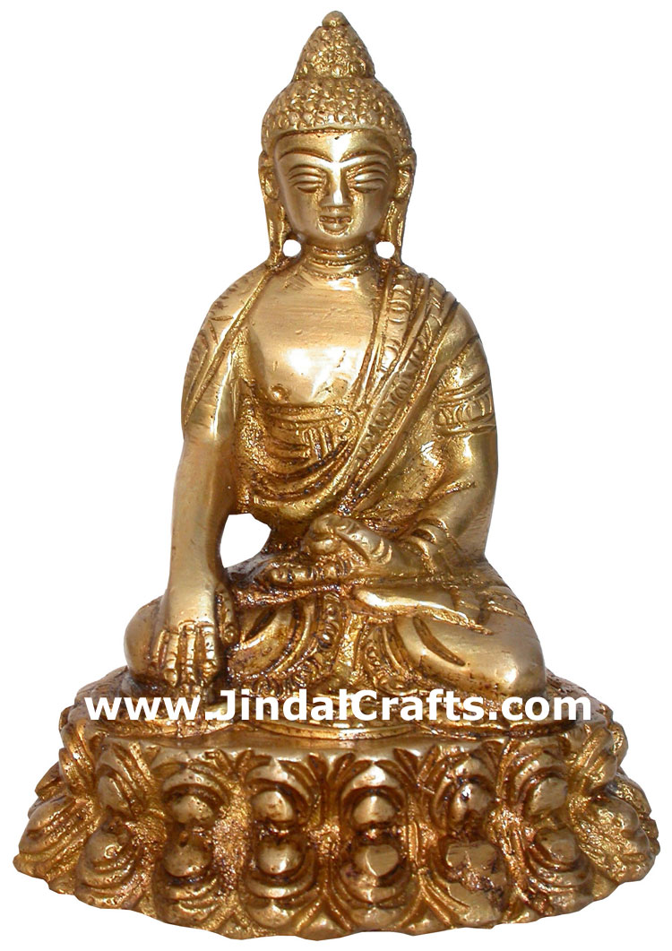 Brass Buddhist Sculpture India Carving Art