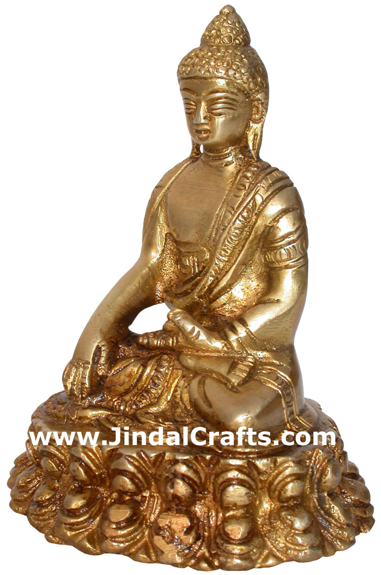 Brass Buddhist Sculpture India Carving Art