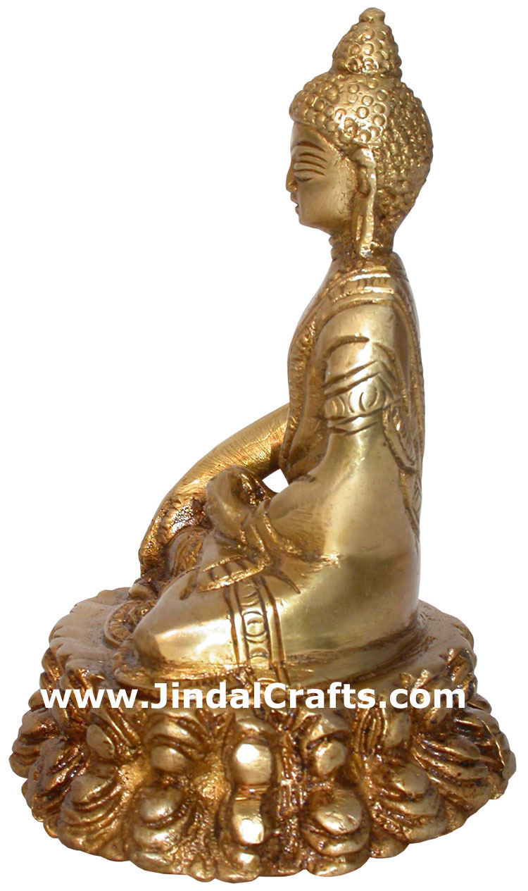 Brass Buddhist Sculpture India Carving Art