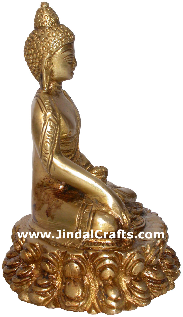 Brass Buddhist Sculpture India Carving Art