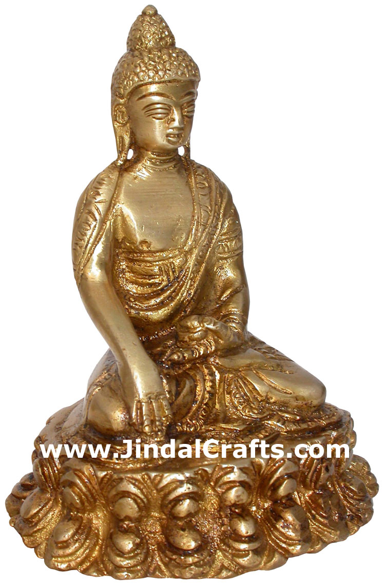Brass Buddhist Sculpture India Carving Art