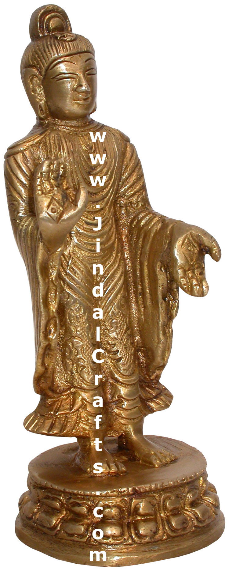 Brass Buddhist Sculpture India Carving Art