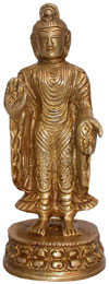 Brass Buddhist Sculpture India Carving Art