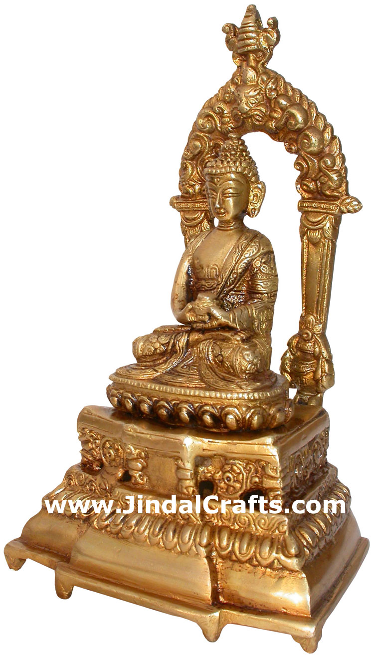 Brass Buddhist Sculpture India Carving Art