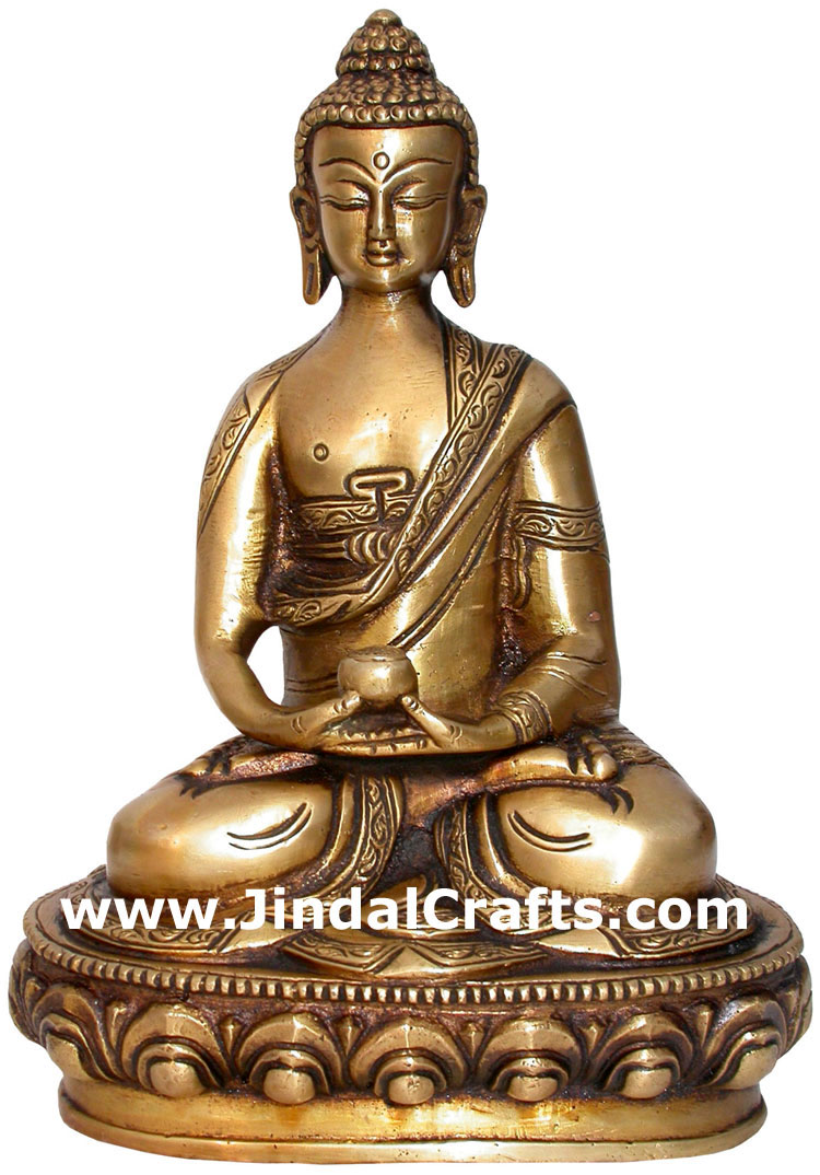 Brass Buddhist Sculpture India Carving Art