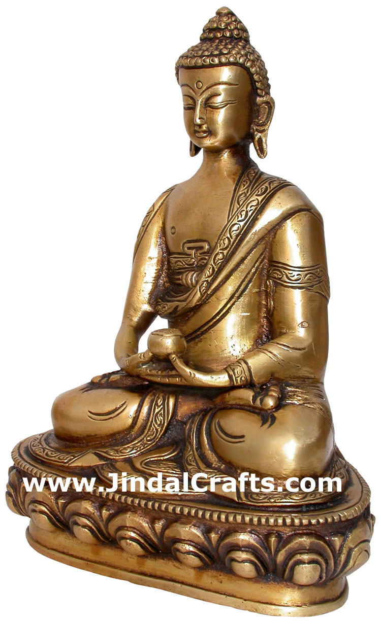 Brass Buddhist Sculpture India Carving Art