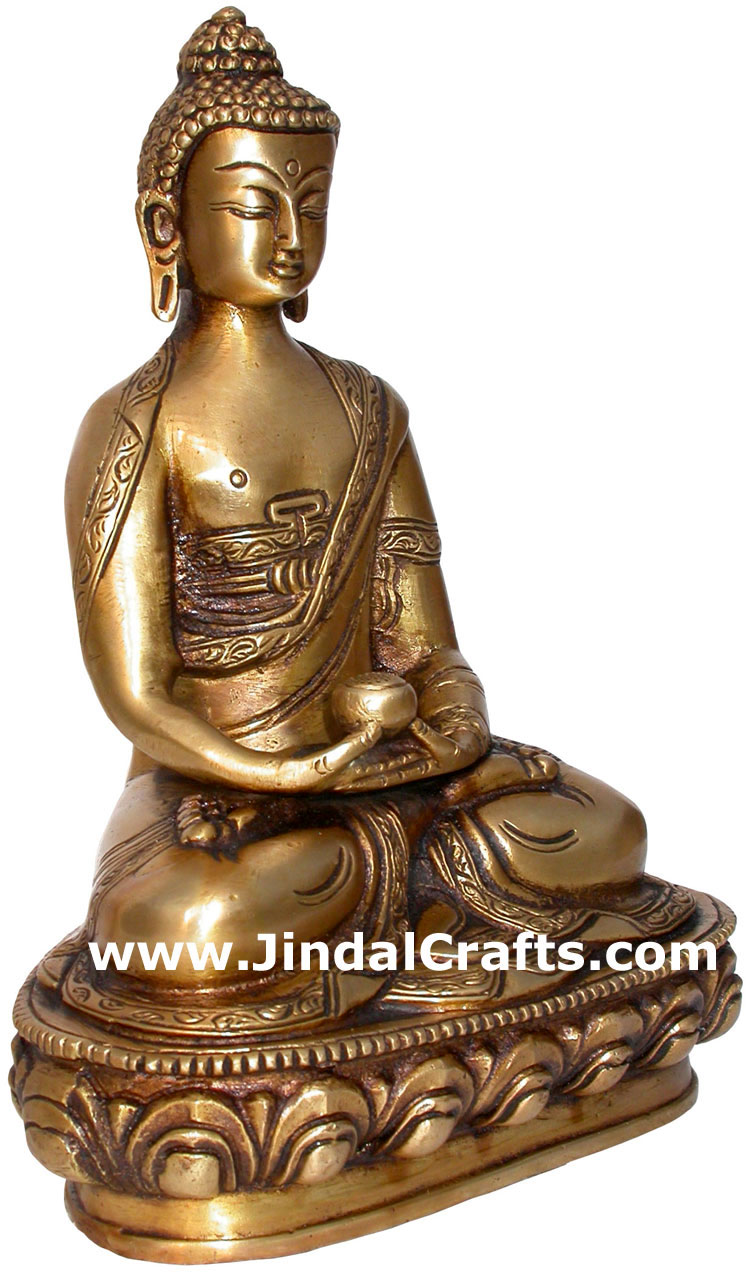 Brass Buddhist Sculpture India Carving Art
