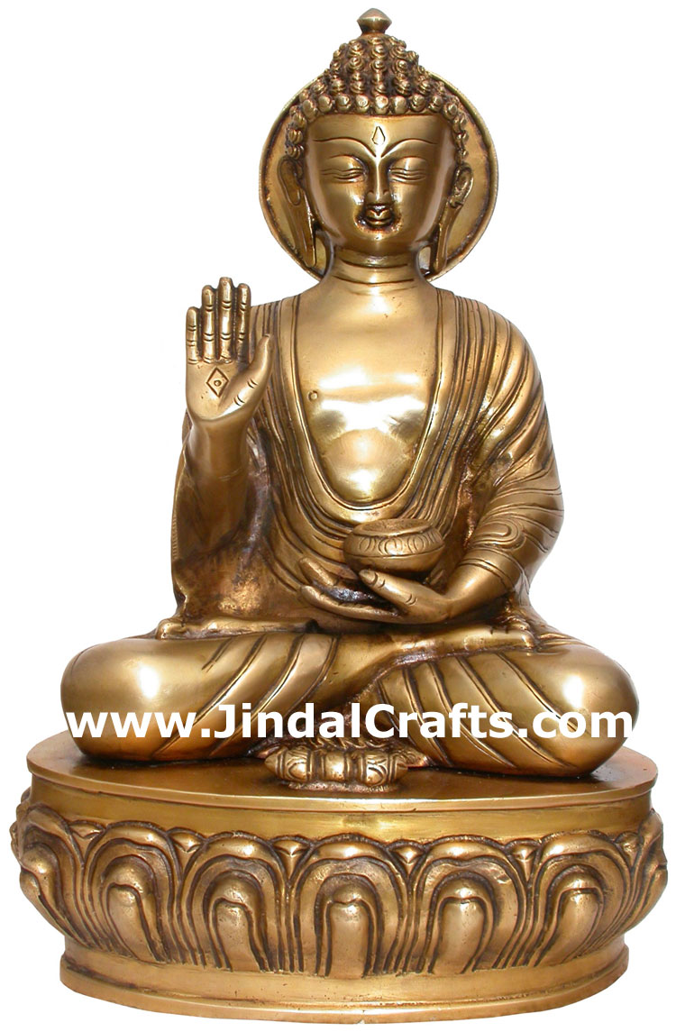 Brass Buddhist Sculpture India Carving Art