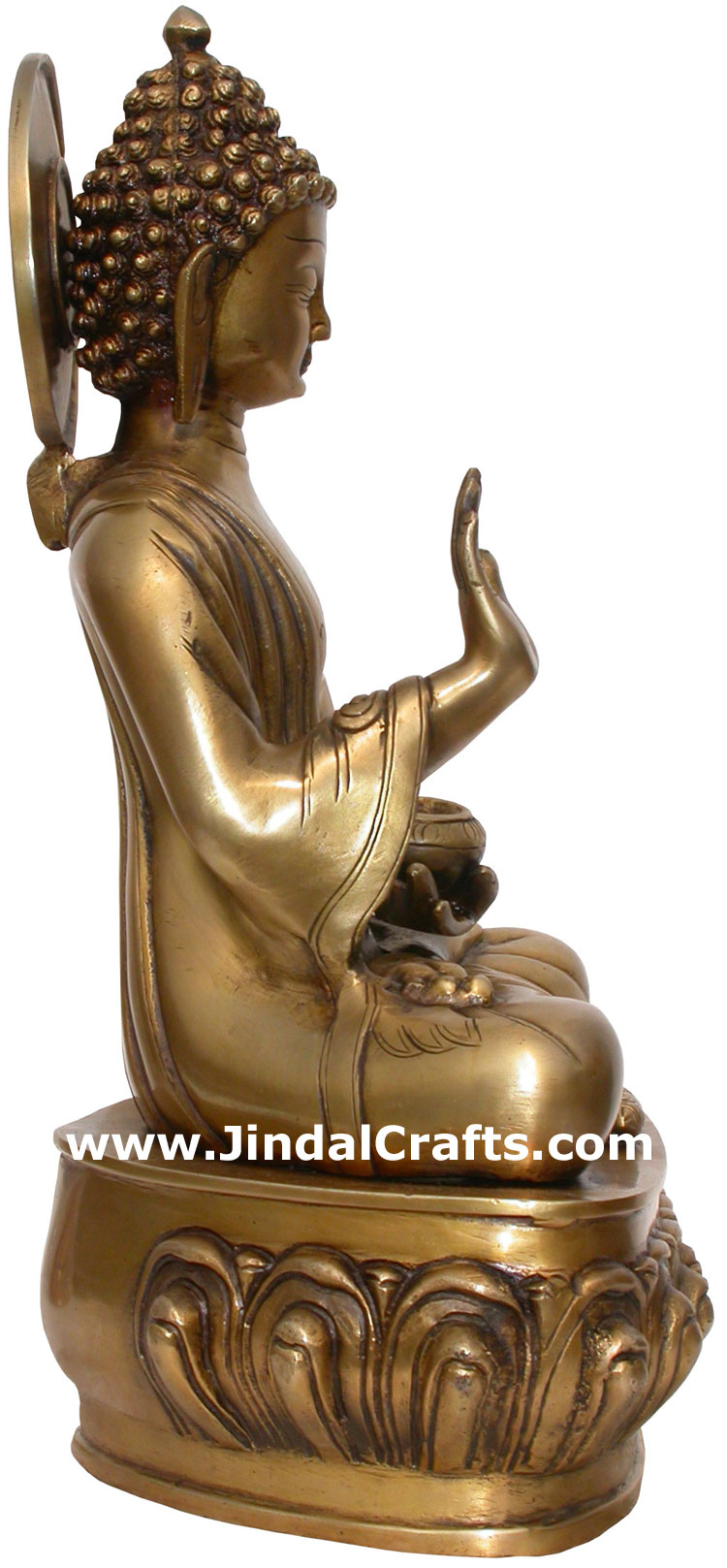 Brass Buddhist Sculpture India Carving Art
