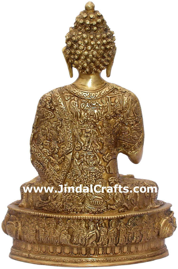 Brass Buddhist Sculpture India Carving Art