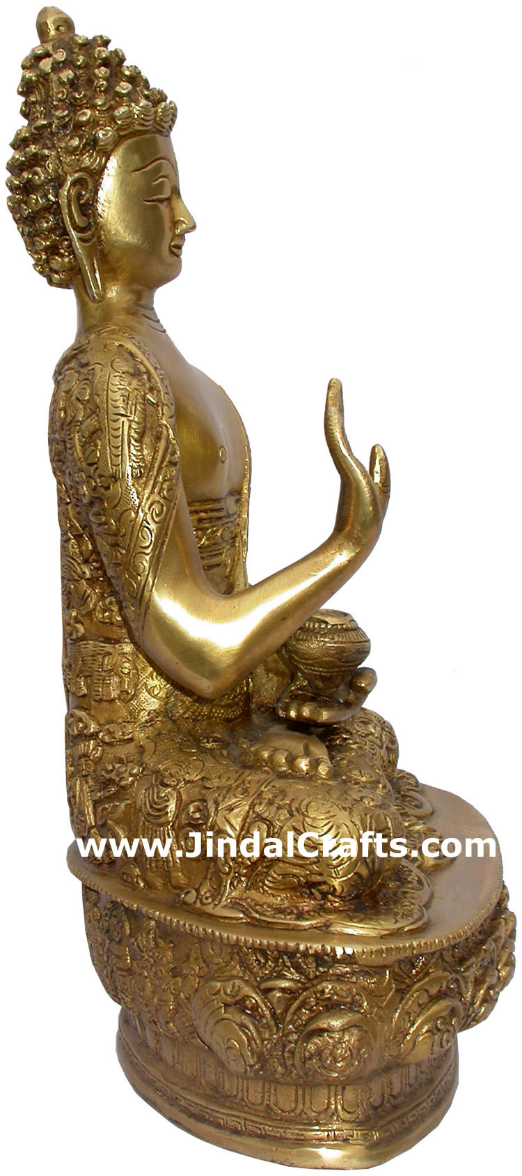 Brass Buddhist Sculpture India Carving Art