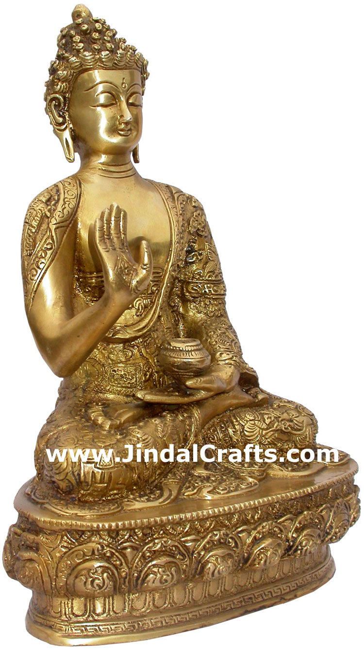 Brass Buddhist Sculpture India Carving Art