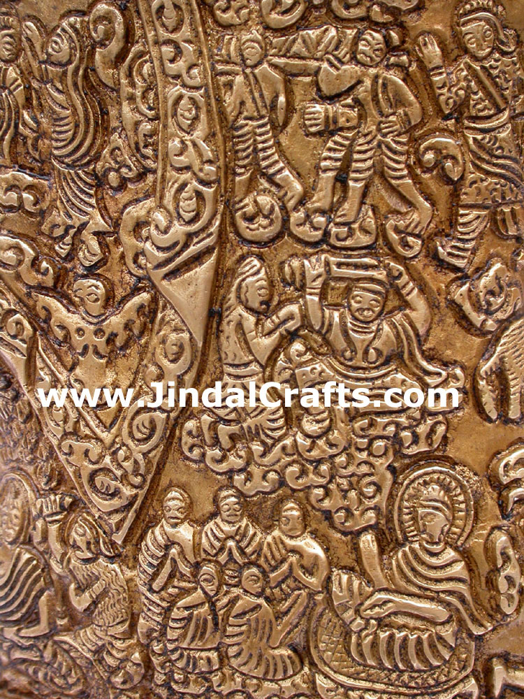 Brass Buddhist Sculpture India Carving Art